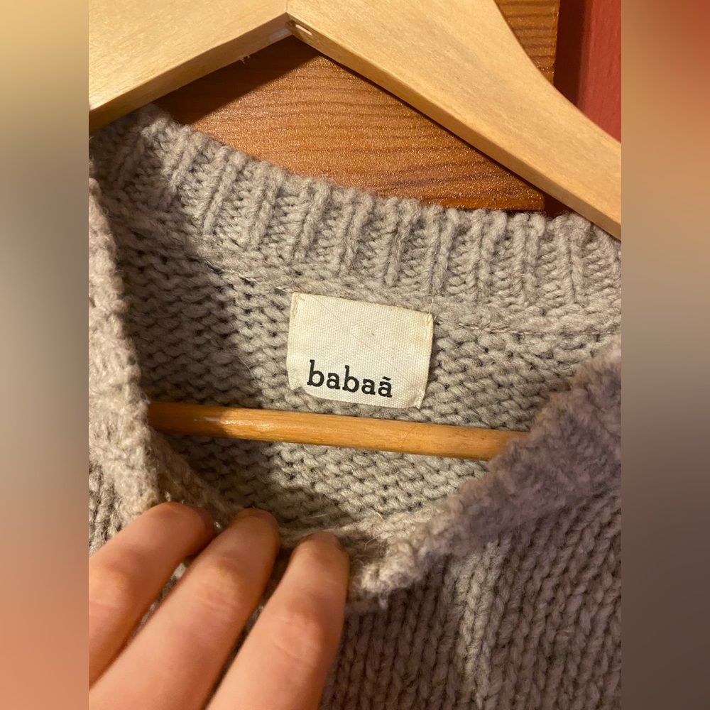Babaa Women's Crew Neck Sweater in Beige - Picture 5 of 9